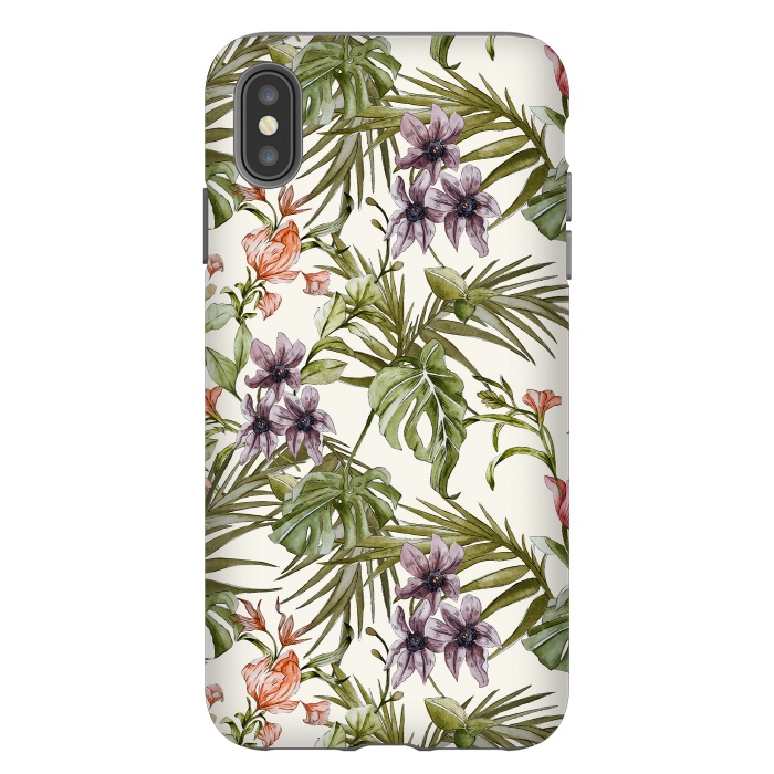 iPhone Xs Max StrongFit Watercolor tropical foliage by Mmartabc