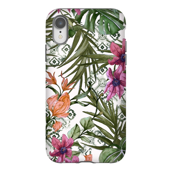 iPhone Xr StrongFit Tropical tribal floral by Mmartabc
