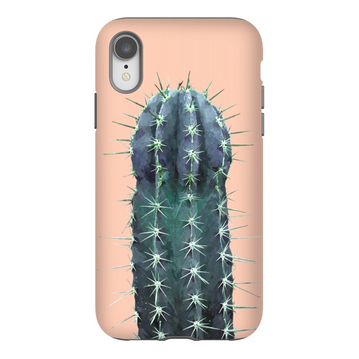 iPhone Xr StrongFit Cactus Illustration Pink Background by Alemi