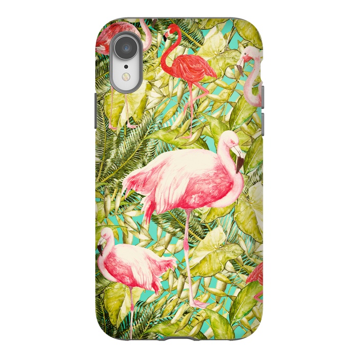 iPhone Xr StrongFit Aloha Tropical Flamingo Jungle by  Utart