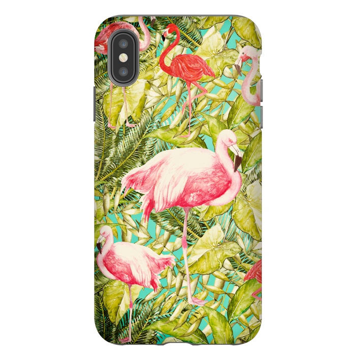 iPhone Xs Max StrongFit Aloha Tropical Flamingo Jungle by  Utart