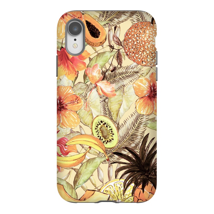 iPhone Xr StrongFit Aloha Retro Fruit and Flower Jungle by  Utart