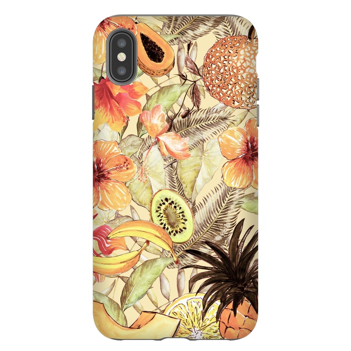 iPhone Xs Max StrongFit Aloha Retro Fruit and Flower Jungle by  Utart