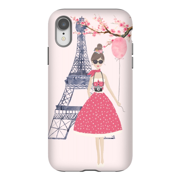 iPhone Xr StrongFit Trendy Girl in Spring in Paris by DaDo ART