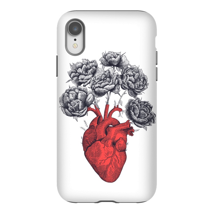 iPhone Xr StrongFit Heart with peonies by kodamorkovkart
