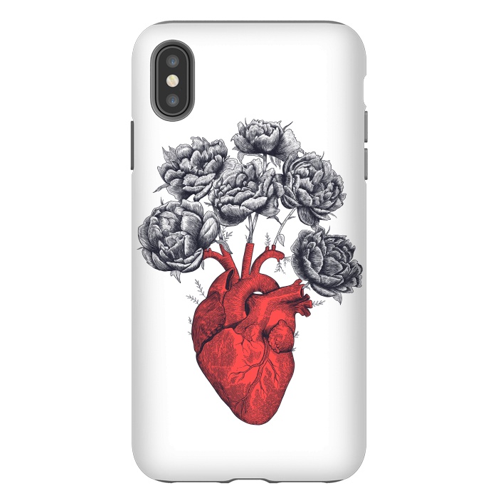 iPhone Xs Max StrongFit Heart with peonies by kodamorkovkart
