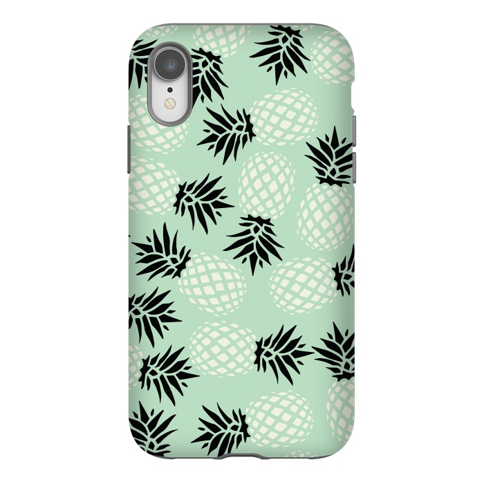 iPhone Xr StrongFit Pineapple Mint Pattern 023 by Jelena Obradovic