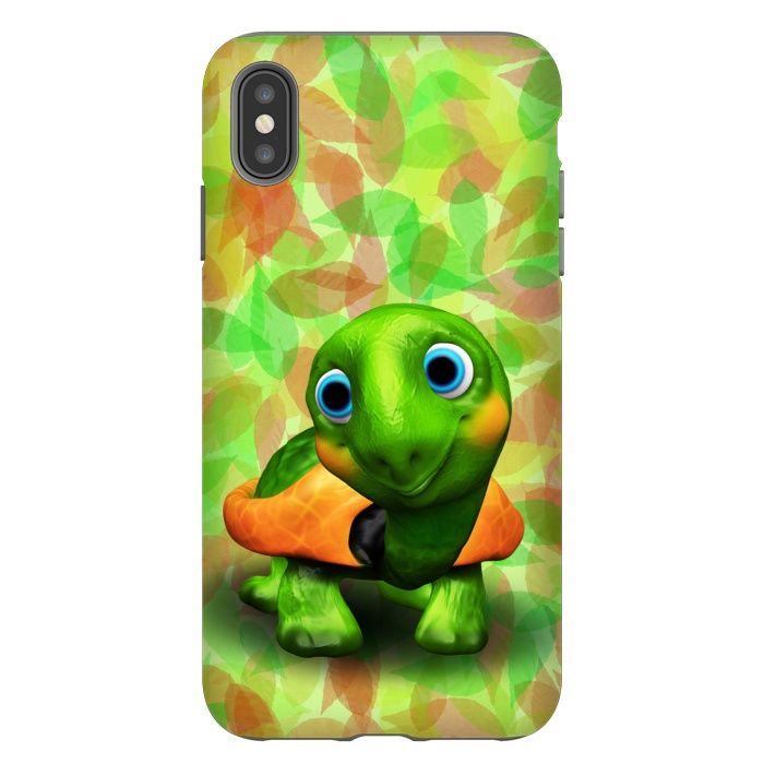 iPhone Xs Max StrongFit Green Turtle Baby 3D by BluedarkArt