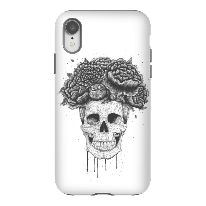 iPhone Xr StrongFit Skull with flowers by kodamorkovkart