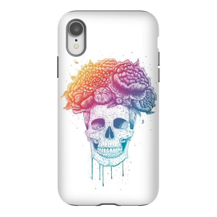 iPhone Xr StrongFit Colorful skull with flowers by kodamorkovkart