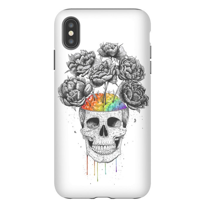 iPhone Xs Max StrongFit Skull with rainbow brains by kodamorkovkart