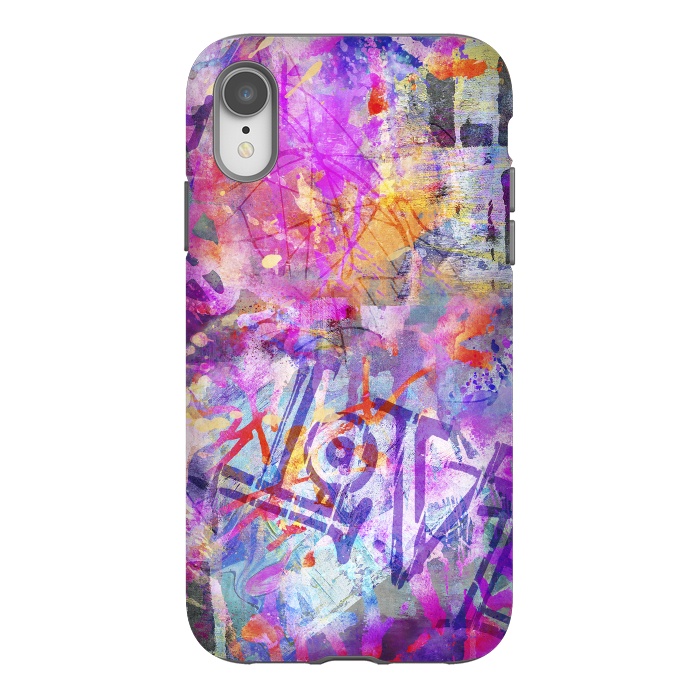 iPhone Xr StrongFit Pink Grunge Graffiti Wall by Andrea Haase