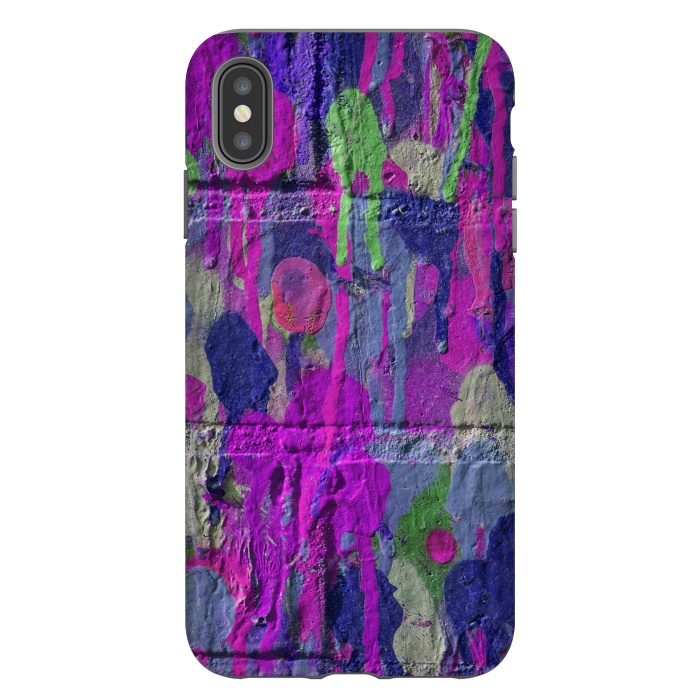 iPhone Xs Max StrongFit Colorful Spray Paint Wall by Andrea Haase