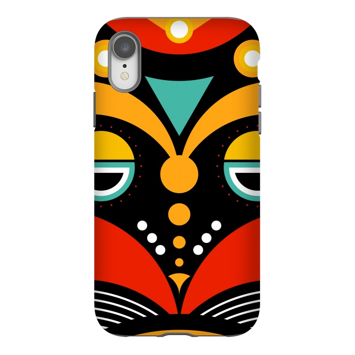 iPhone Xr StrongFit rasta tribal mask by TMSarts