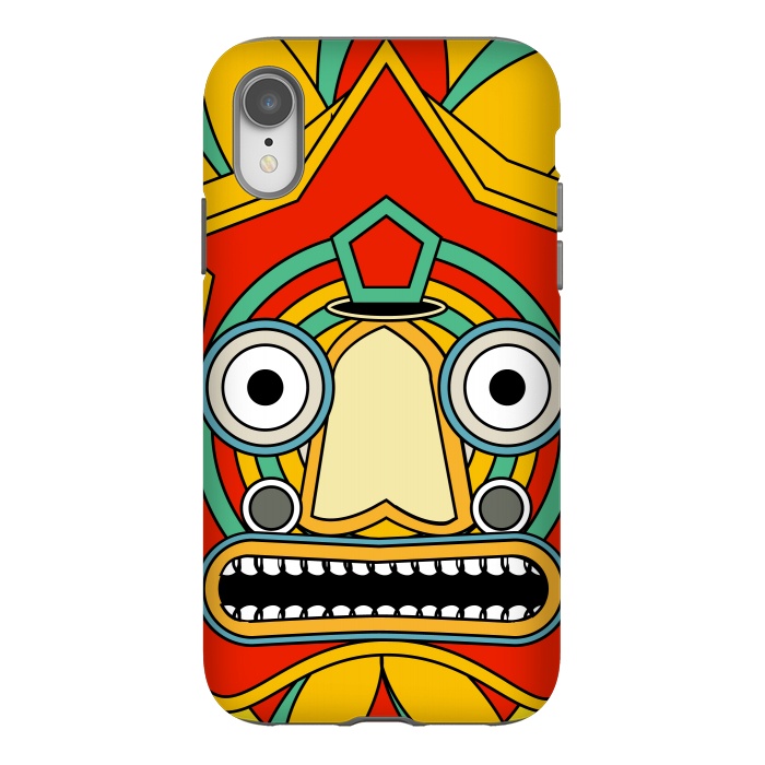 iPhone Xr StrongFit indian tribal mask by TMSarts