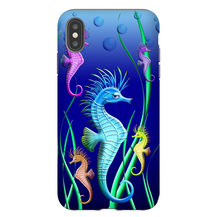 iPhone Xs Max StrongFit Seahorses Underwater Scenery by BluedarkArt