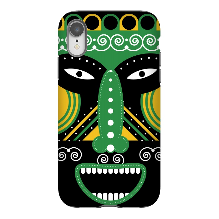 iPhone Xr StrongFit ritual tribal mask by TMSarts
