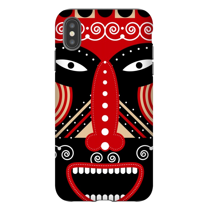 iPhone Xs Max StrongFit red ritual tribal mask by TMSarts
