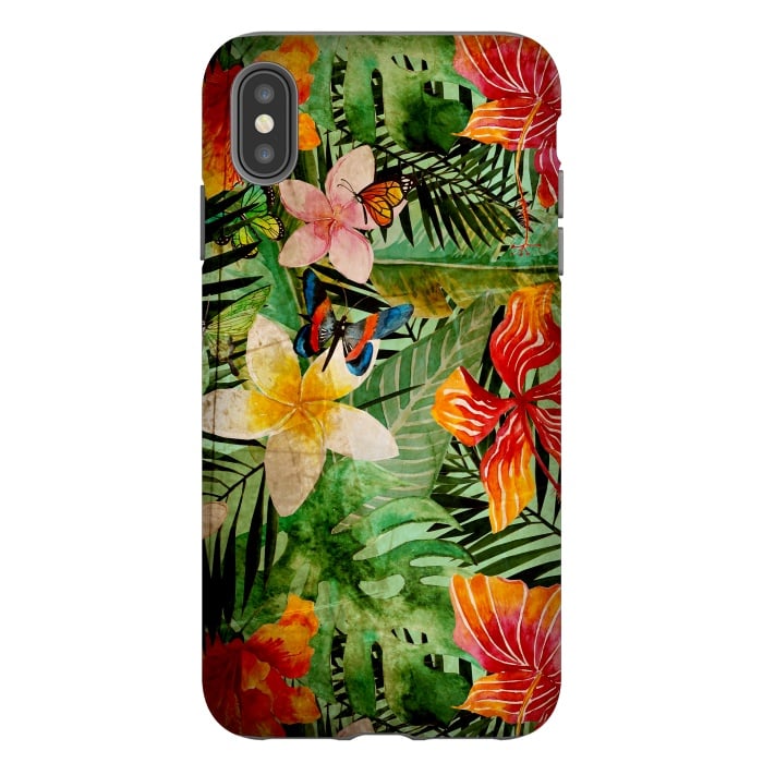 iPhone Xs Max StrongFit Retro Tropical Flower Jungle by  Utart