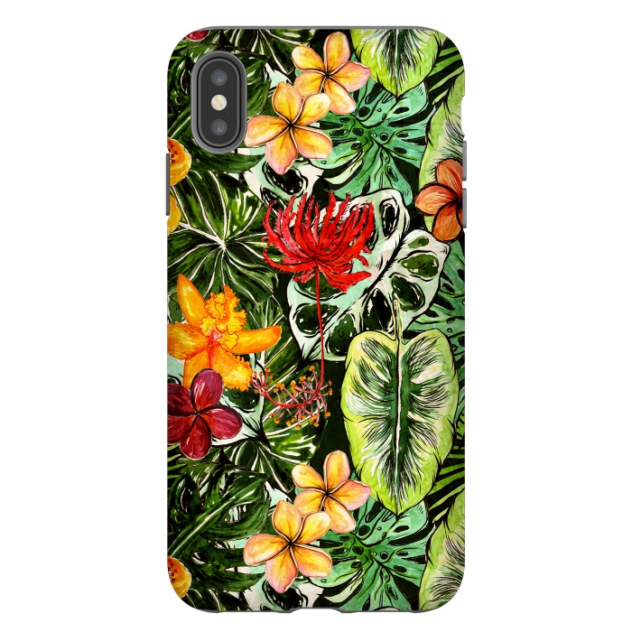 iPhone Xs Max StrongFit Vintage Tropical Flower Jungle Pattern by  Utart