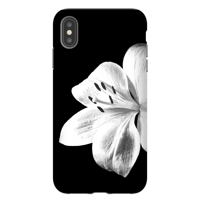 iPhone Xs Max StrongFit White Lily Black Background by Alemi