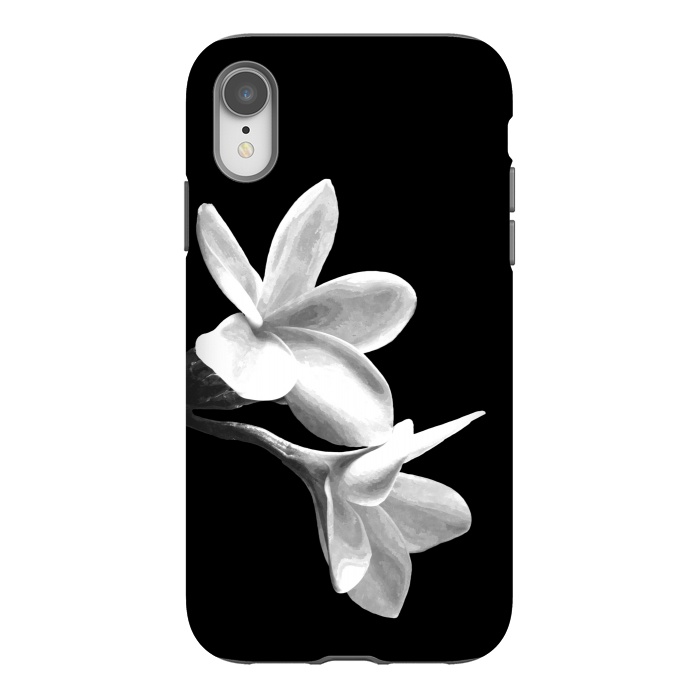 iPhone Xr StrongFit White Flowers Black Background by Alemi