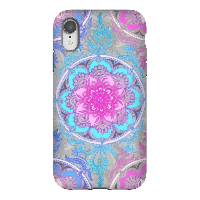 iPhone Xr StrongFit Pink, Purple and Turquoise Super Boho Medallions by Micklyn Le Feuvre