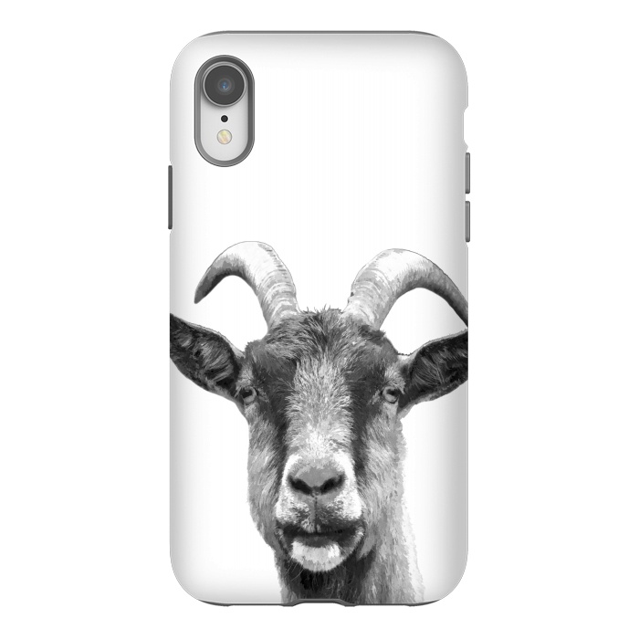 iPhone Xr StrongFit Black and White Goat Portrait by Alemi