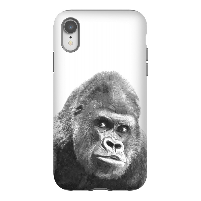 iPhone Xr StrongFit Black and White Gorilla by Alemi