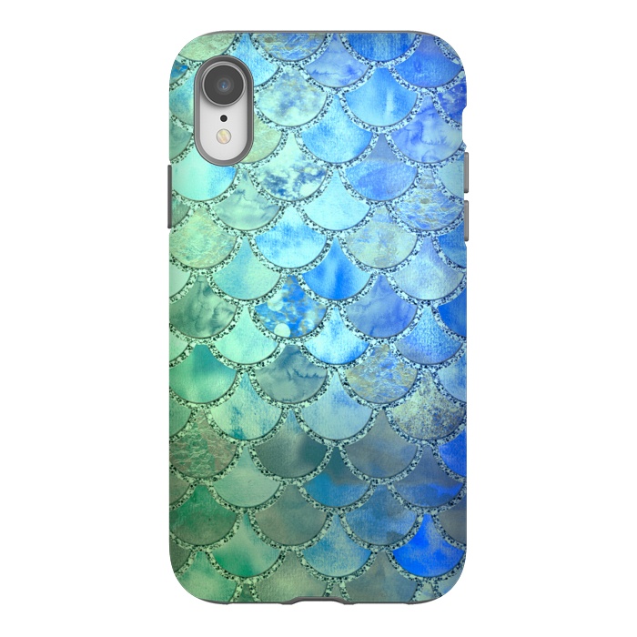 iPhone Xr StrongFit Ocean green and blue Mermaid Scales by  Utart