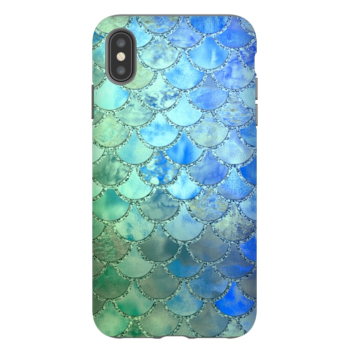 iPhone Xs Max StrongFit Ocean green and blue Mermaid Scales by  Utart