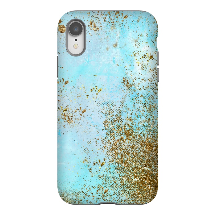 iPhone Xr StrongFit Gold and Teal Mermaid Glitter Foam by  Utart
