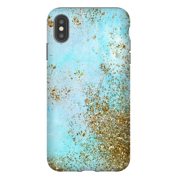 iPhone Xs Max StrongFit Gold and Teal Mermaid Glitter Foam by  Utart