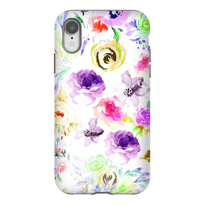 iPhone Xr StrongFit Different Watercolor Roses by Bledi