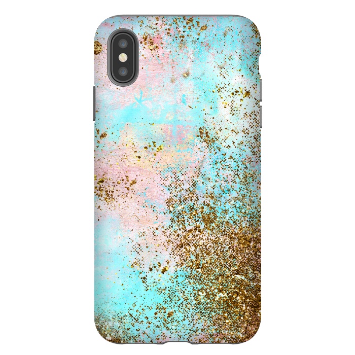 iPhone Xs Max StrongFit Pink and Teal and Gold Mermaid Glitter Seafoam by  Utart