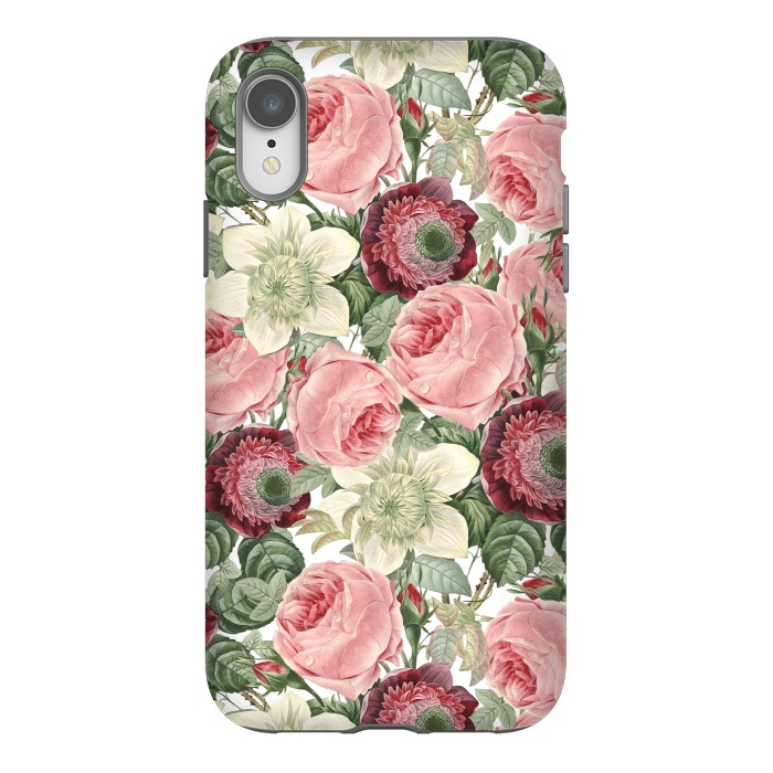 iPhone Xr StrongFit Pastel Vintage Roses Pattern by  Utart