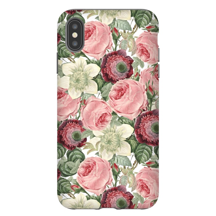 iPhone Xs Max StrongFit Pastel Vintage Roses Pattern by  Utart
