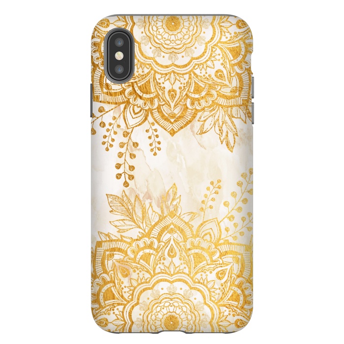 iPhone Xs Max StrongFit Queen Starring of Mandala-Gold Sunflower II by ''CVogiatzi.