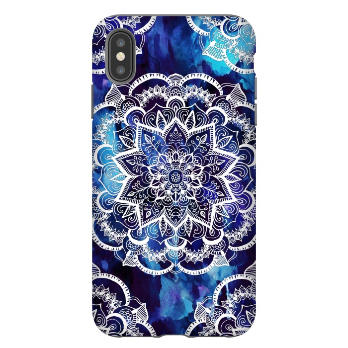 iPhone Xs Max StrongFit Queen Starring of Mandalas Navy by ''CVogiatzi.
