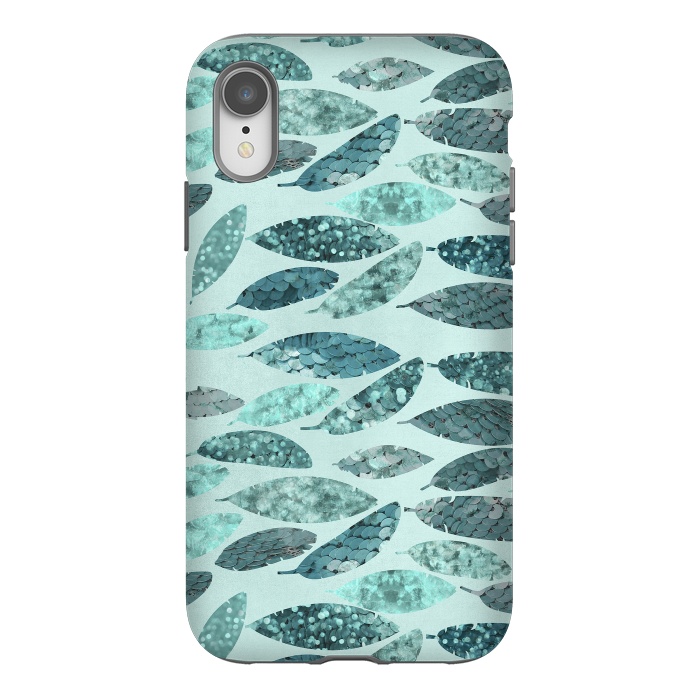 iPhone Xr StrongFit Turquoise Green Mermaid Feathers 2 by Andrea Haase
