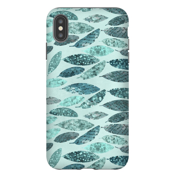 iPhone Xs Max StrongFit Turquoise Green Mermaid Feathers 2 by Andrea Haase