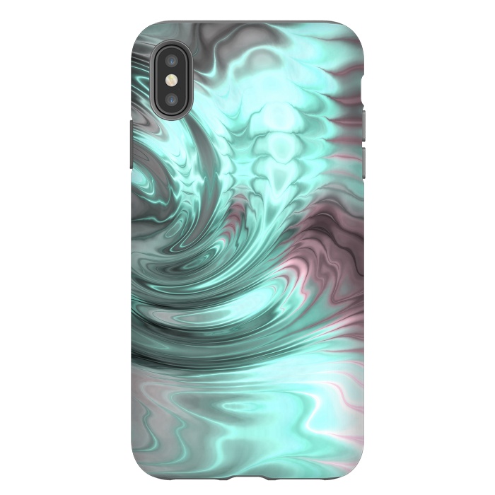 iPhone Xs Max StrongFit Abstract Fractal Teal Pink 2 by Andrea Haase