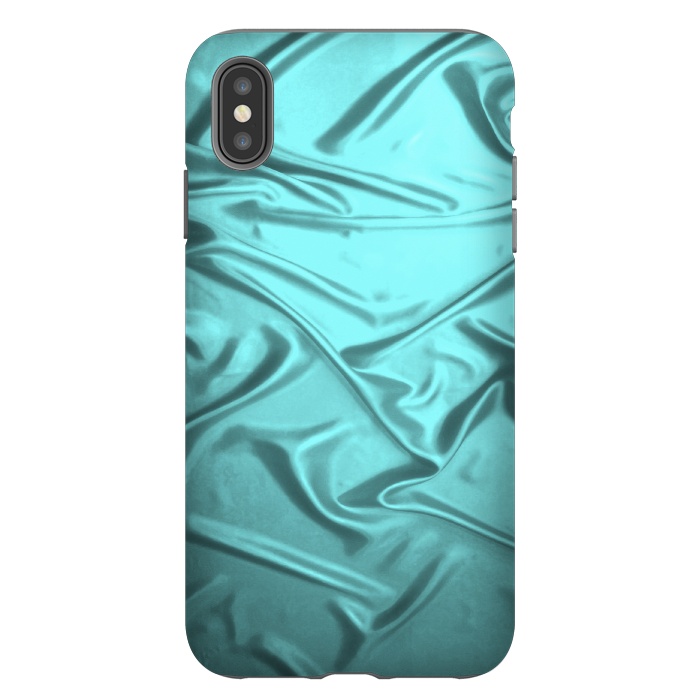 iPhone Xs Max StrongFit Shimmering Teal Satin by Andrea Haase