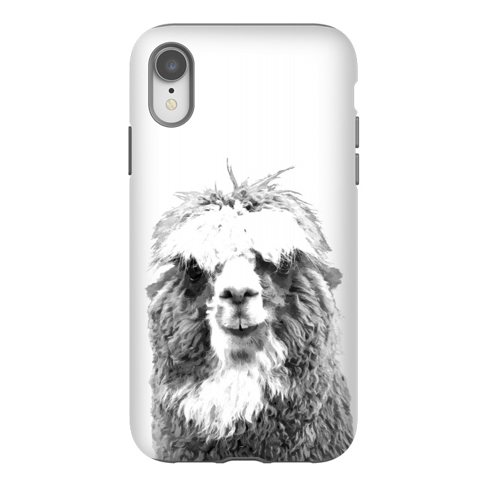 iPhone Xr StrongFit Black and White Alpaca by Alemi