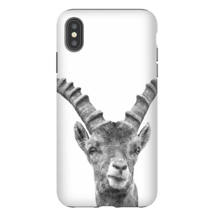 iPhone Xs Max StrongFit Black and White Capricorn by Alemi