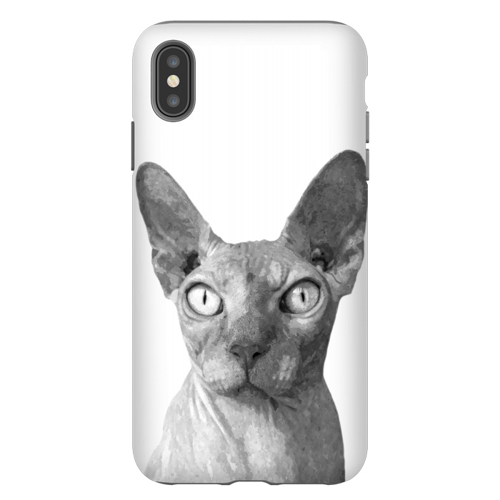iPhone Xs Max StrongFit Black and White Sphynx by Alemi