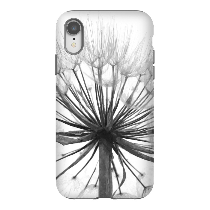 iPhone Xr StrongFit Black and White Dandelion by Alemi