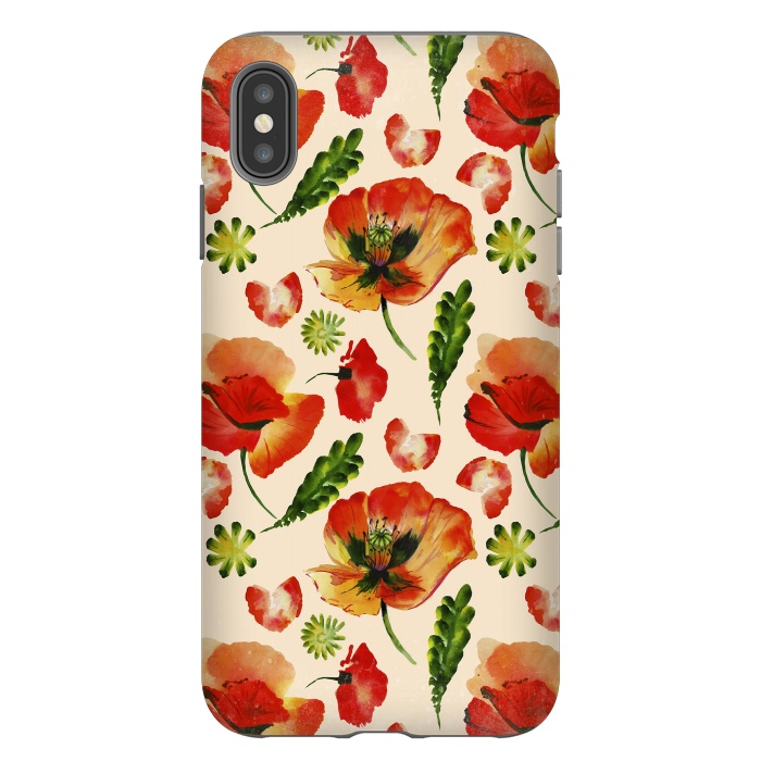 iPhone Xs Max StrongFit Watercolor Poppy Pattern by  Utart