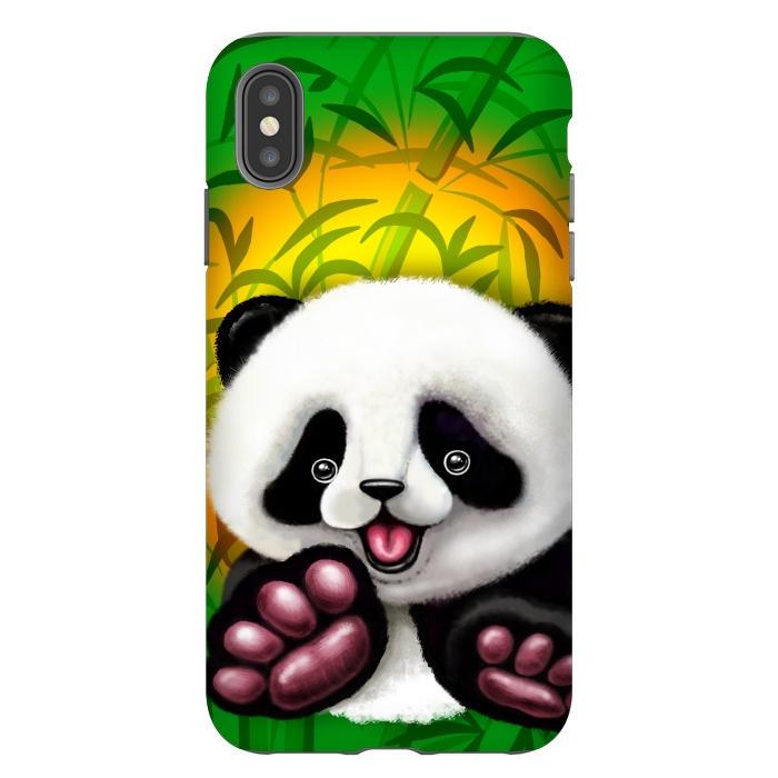 iPhone Xs Max StrongFit Panda Baby Bear Cute and Happy by BluedarkArt