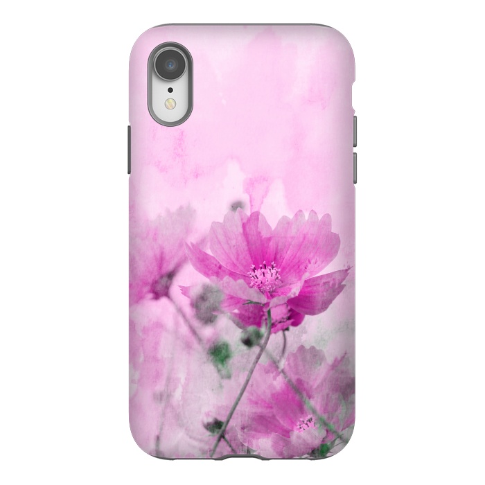 iPhone Xr StrongFit Pink Cosmea Watercolor Art by Andrea Haase